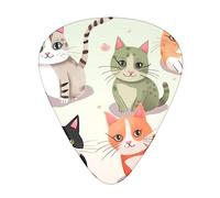 Guitar Picks 12 Pcs Lovely Cartoon Cats Print Guitar Plectrums for Bass Electric Acoustic Guitars Ukulele