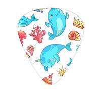 Guitar Picks 12 Pcs Marine animals Print Guitar Plectrums for Bass Electric Acoustic Guitars Ukulele