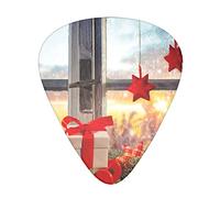 Guitar Picks 12 Pcs Merry Christmas Pictures Print Guitar Plectrums for Bass Electric Acoustic Guitars Ukulele