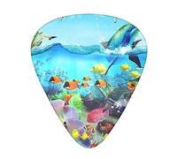 Guitar Picks 12 Pcs Ocean Scene Print Guitar Plectrums for Bass Electric Acoustic Guitars Ukulele