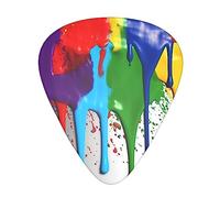 Guitar Picks 12 Pcs Paint Splatter Backdrop Print Guitar Plectrums for Bass Electric Acoustic Guitars Ukulele