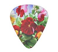 Guitar Picks 12 Pcs Pansy Perfection Print Guitar Plectrums for Bass Electric Acoustic Guitars Ukulele