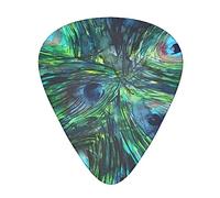 Guitar Picks 12 Pcs Peacock Feather Print Guitar Plectrums for Bass Electric Acoustic Guitars Ukulele