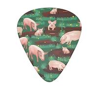Guitar Picks 12 Pcs Pigs in Farm Print Guitar Plectrums for Bass Electric Acoustic Guitars Ukulele