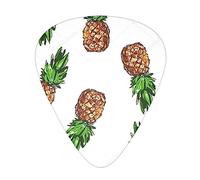 Guitar Picks 12 Pcs Pineapple Print Guitar Plectrums for Bass Electric Acoustic Guitars Ukulele