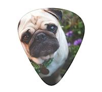 Guitar Picks 12 Pcs pugs in the garden Print Guitar Plectrums for Bass Electric Acoustic Guitars Ukulele