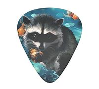 Guitar Picks 12 Pcs Raccoo pattern Print Guitar Plectrums for Bass Electric Acoustic Guitars Ukulele