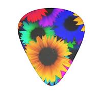 Guitar Picks 12 Pcs Rainbow Sunflower Print Guitar Plectrums for Bass Electric Acoustic Guitars Ukulele