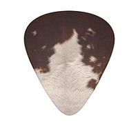 Guitar Picks 12 Pcs red brown cowhide Print Guitar Plectrums for Bass Electric Acoustic Guitars Ukulele