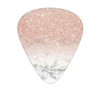 Guitar Picks 12 Pcs rose gold marble background Print Guitar Plectrums for Bass Electric Acoustic Guitars Ukulele