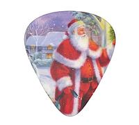 Guitar Picks 12 Pcs Santa Claus Snow Secenry Print Guitar Plectrums for Bass Electric Acoustic Guitars Ukulele
