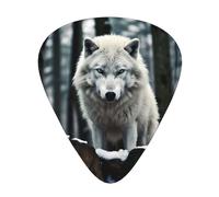 Guitar picks 12 pieces WZYWHJ A Lone Wolf Prints comfortable feel clear tone moderate thickness suitable for guitar and electric guitar