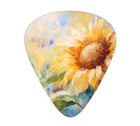 Guitar picks 12 pieces WZYWHJ Abstract Sunflower Printing comfortable feel clear tone moderate thickness suitable for guitar and electric guitar