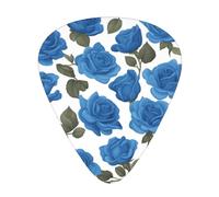 Guitar picks 12 pieces WZYWHJ Beautiful blue roses Printing comfortable feel clear tone moderate thickness suitable for guitar and electric guitar