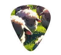 Guitar picks 12 pieces WZYWHJ Beautiful sheep Prints comfortable feel clear tone moderate thickness suitable for guitar and electric guitar
