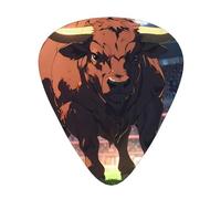 Guitar picks 12 pieces WZYWHJ Brave Bull Prints comfortable feel clear tone moderate thickness suitable for guitar and electric guitar