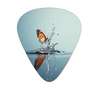 Guitar picks 12 pieces WZYWHJ Butterflies fly Printing comfortable feel clear tone moderate thickness suitable for guitar and electric guitar