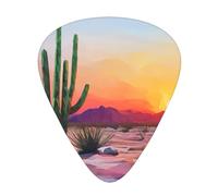 Guitar picks 12 pieces WZYWHJ Cactus and sunset Prints comfortable feel clear tone moderate thickness suitable for guitar and electric guitar