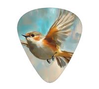 Guitar picks 12 pieces WZYWHJ Chubby little bird flying Prints comfortable feel clear tone moderate thickness suitable for guitar and electric guitar