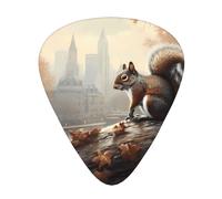 Guitar picks 12 pieces WZYWHJ Cute gray squirrel Prints comfortable feel clear tone moderate thickness suitable for guitar and electric guitar