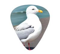 Guitar picks 12 pieces WZYWHJ Cute seagull Picture comfortable feel clear tone moderate thickness suitable for guitar and electric guitar