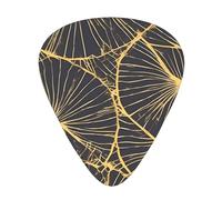 Guitar picks 12 pieces WZYWHJ Golden Leaf Prints comfortable feel clear tone moderate thickness suitable for guitar and electric guitar