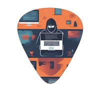 Guitar picks 12 pieces WZYWHJ Hacker Attack Prints comfortable feel clear tone moderate thickness suitable for guitar and electric guitar