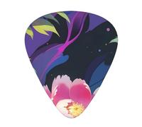 Guitar picks 12 pieces WZYWHJ Ink Peony Prints comfortable feel clear tone moderate thickness suitable for guitar and electric guitar