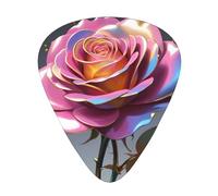 Guitar picks 12 pieces WZYWHJ Liquid Metal Rose Prints comfortable feel clear tone moderate thickness suitable for guitar and electric guitar