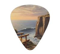 Guitar picks 12 pieces WZYWHJ Looking out to sea Printing comfortable feel clear tone moderate thickness suitable for guitar and electric guitar