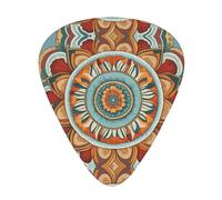 Guitar picks 12 pieces WZYWHJ Mandala pattern Printing comfortable feel clear tone moderate thickness suitable for guitar and electric guitar