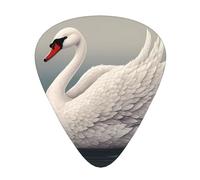 Guitar picks 12 pieces WZYWHJ Nice Swan Prints comfortable feel clear tone moderate thickness suitable for guitar and electric guitar
