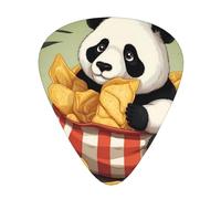Guitar picks 12 pieces WZYWHJ Panda in a potato chip bag Printing comfortable feel clear tone moderate thickness suitable for guitar and electric guitar