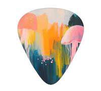 Guitar picks 12 pieces WZYWHJ Personalized graffiti jellyfish Printing comfortable feel clear tone moderate thickness suitable for guitar and electric guitar