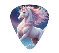 Guitar picks 12 pieces WZYWHJ Pink Unicorn Prints comfortable feel clear tone moderate thickness suitable for guitar and electric guitar