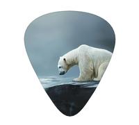 Guitar picks 12 pieces WZYWHJ Poor polar bear looking at ice Picture comfortable feel clear tone moderate thickness suitable for guitar and electric guitar