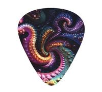 Guitar picks 12 pieces WZYWHJ Psychedelic Fractal Picture comfortable feel clear tone moderate thickness suitable for guitar and electric guitar