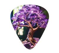 Guitar picks 12 pieces WZYWHJ Purple crystal tree Picture comfortable feel clear tone moderate thickness suitable for guitar and electric guitar
