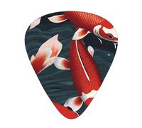 Guitar picks 12 pieces WZYWHJ Red Koi Picture comfortable feel clear tone moderate thickness suitable for guitar and electric guitar