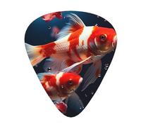 Guitar picks 12 pieces WZYWHJ Red Koi Picture comfortable feel clear tone moderate thickness suitable for guitar and electric guitar