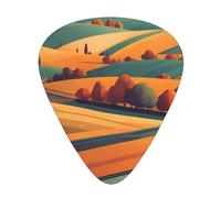 Guitar picks 12 pieces WZYWHJ Retro geometry, autumn fields Picture comfortable feel clear tone moderate thickness suitable for guitar and electric guitar