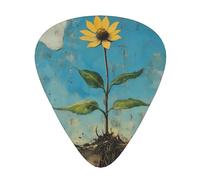 Guitar picks 12 pieces WZYWHJ Roadside wildflowers Picture comfortable feel clear tone moderate thickness suitable for guitar and electric guitar