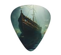 Guitar picks 12 pieces WZYWHJ Shipwreck at the bottom of the lake Printing comfortable feel clear tone moderate thickness suitable for guitar and electric guitar