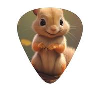 Guitar picks 12 pieces WZYWHJ Shy little squirrel Printing comfortable feel clear tone moderate thickness suitable for guitar and electric guitar