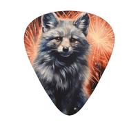 Guitar picks 12 pieces WZYWHJ Silver fox under fireworks Printing comfortable feel clear tone moderate thickness suitable for guitar and electric guitar