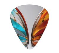 Guitar picks 12 pieces WZYWHJ Stained glass wings Printing comfortable feel clear tone moderate thickness suitable for guitar and electric guitar