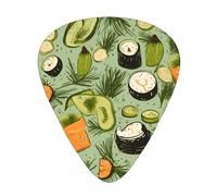 Guitar picks 12 pieces WZYWHJ sushi dill pickles Printing comfortable feel clear tone moderate thickness suitable for guitar and electric guitar