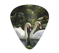 Guitar picks 12 pieces WZYWHJ Swans in the garden Printing comfortable feel clear tone moderate thickness suitable for guitar and electric guitar