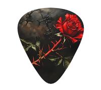 Guitar picks 12 pieces WZYWHJ Thorn Dark Rose Printing comfortable feel clear tone moderate thickness suitable for guitar and electric guitar