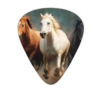 Guitar picks 12 pieces WZYWHJ Three Galloping Horses Printing comfortable feel clear tone moderate thickness suitable for guitar and electric guitar